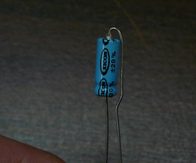 Folded Negative Lead on Axial Capacitor