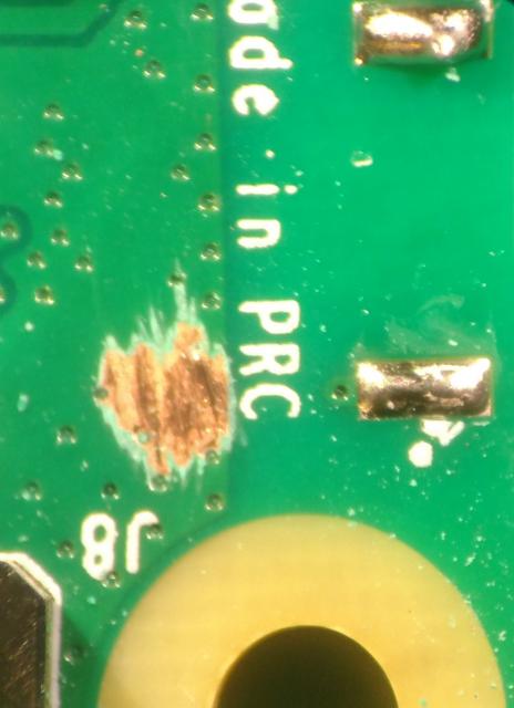 Raspberry Pi 3 top view #1, showing coaxial attachment point