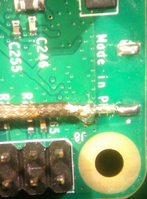 Top view #2, showing the coax attached